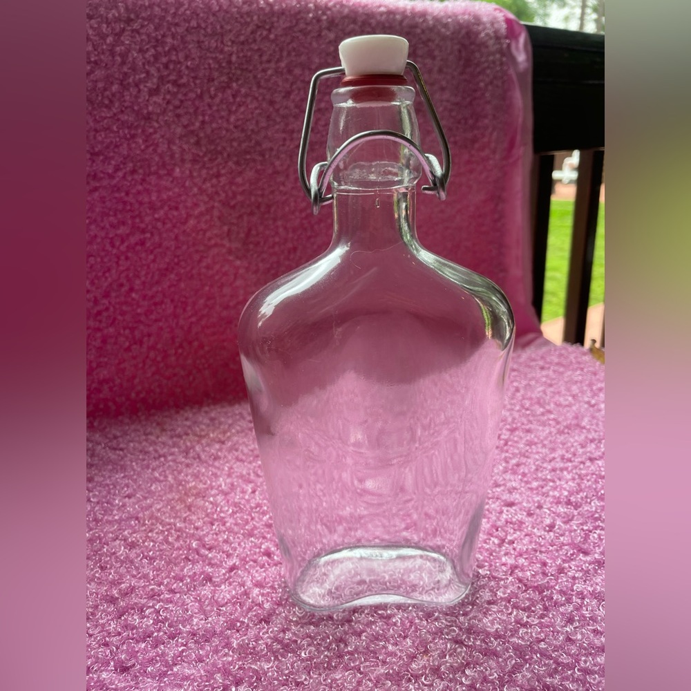 Vintage, clear, glass decanter